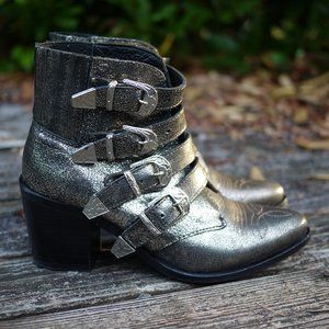 Steve Madden Prairie Western Boots Metallic